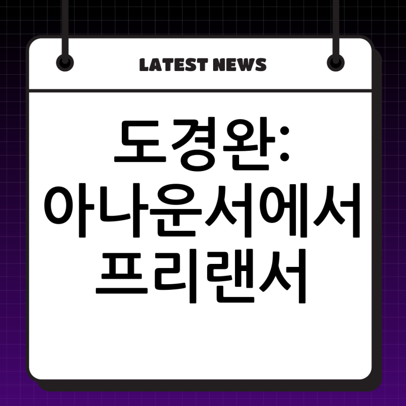 도경완: 아나운서에서 프리랜서 방송인, 그리고 진정성으로 소통하는 삶의 이야기