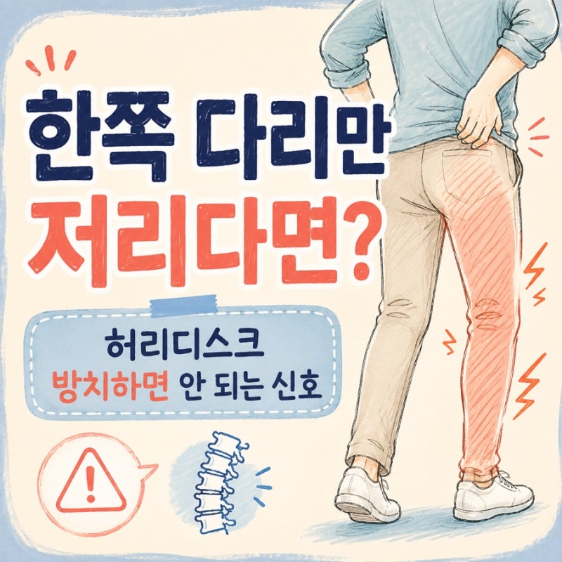허리디스크 다리저림, 한쪽만 저리다면? 방치하면 안 되는 신호