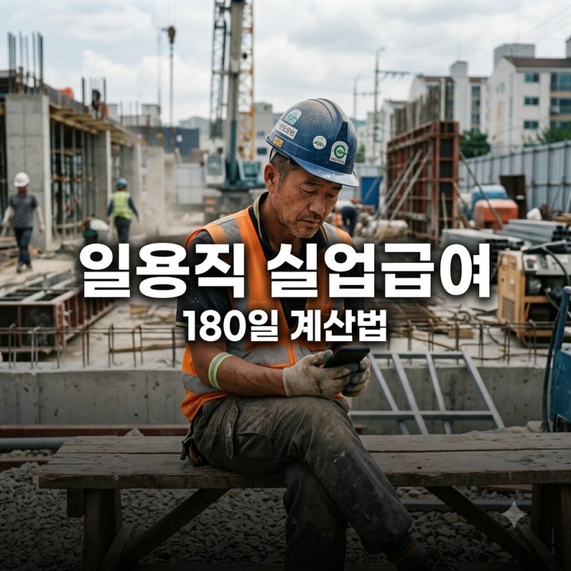일용직 실업급여 신청방법 및 피보험단위기간 180일 계산과 신청조건