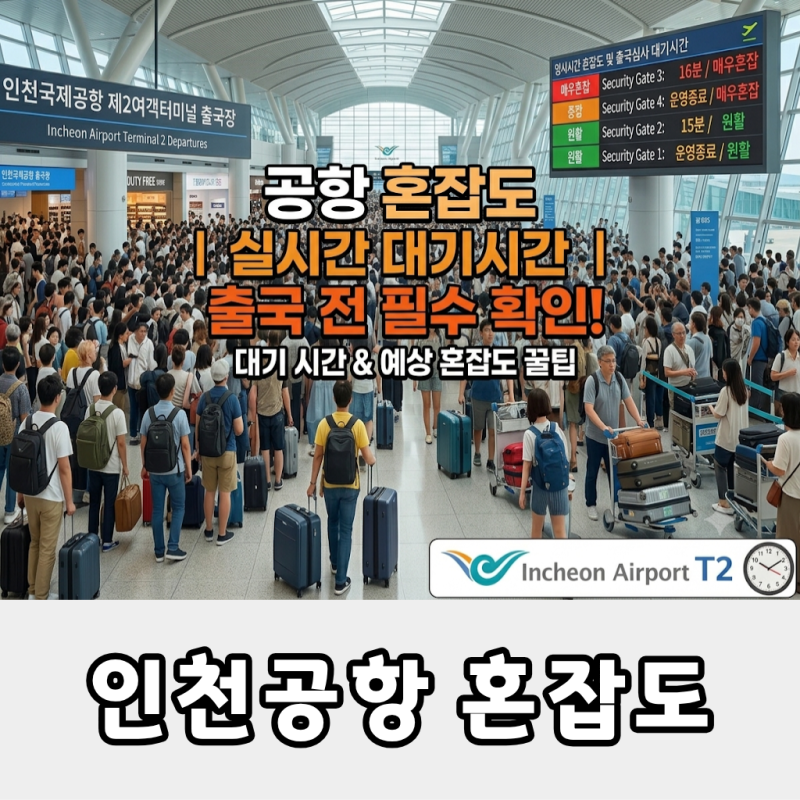 인천공항 실시간 혼잡도 및 예상 대기시간 조회 방법(출국 전 필수 확인!)