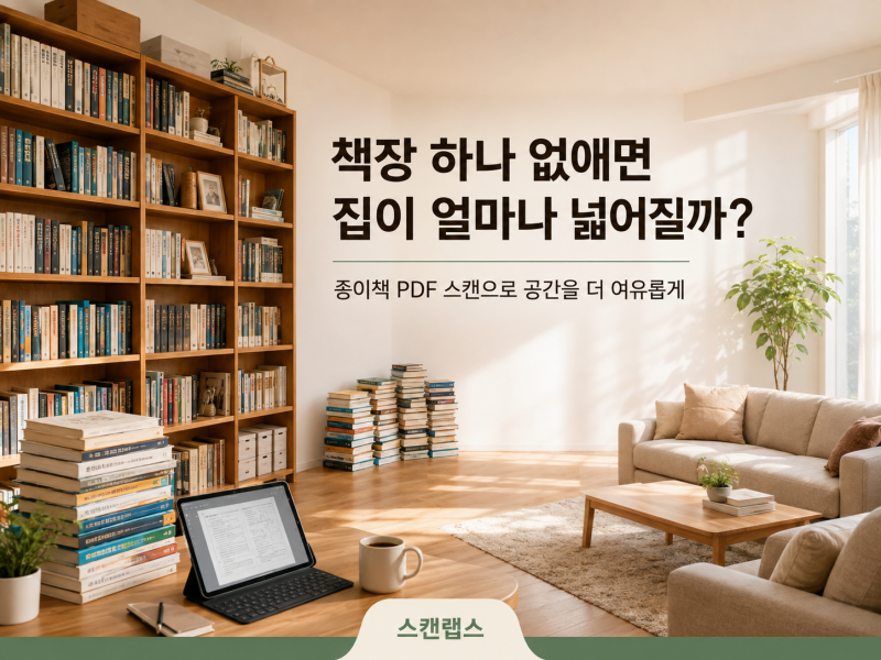 책장 하나 없애면 집이 얼마나 넓어질까? 종이책 PDF 스캔으로 정리하는 방법