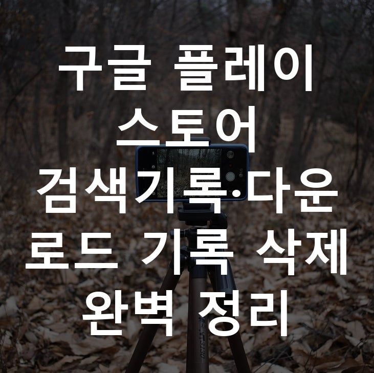 구글 플레이 스토어 검색기록·다운로드 기록 삭제 완벽 정리