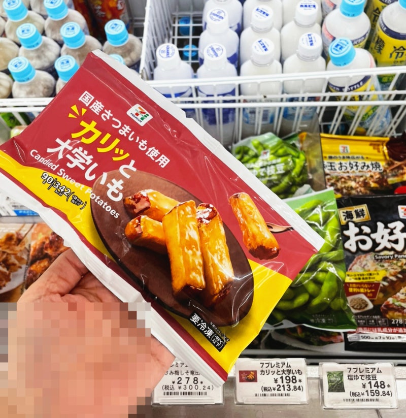 일본 편의점 세븐일레븐 먹거리 고구마맛탕 다이가쿠이모 고구마탕후루 후기