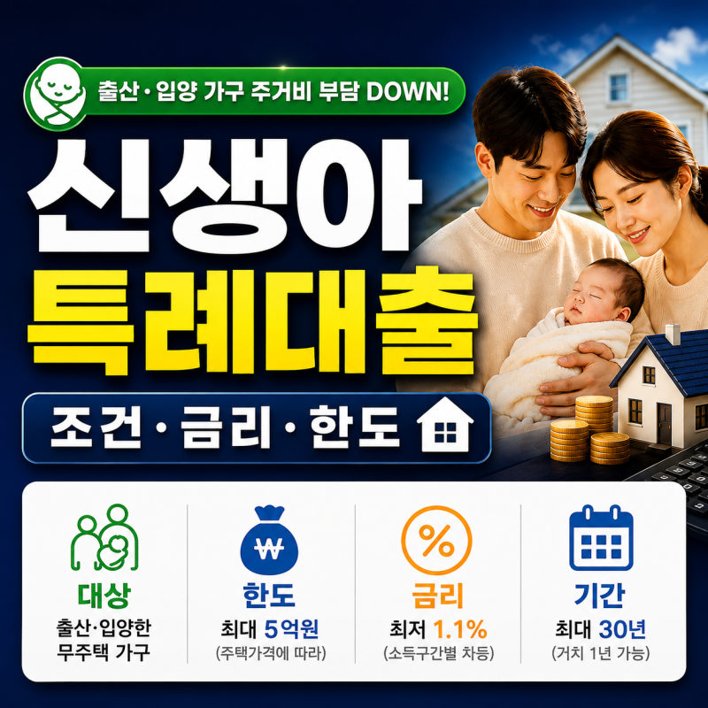 신생아 특례대출 조건·금리·한도 — 소득구간별 금리표 전체