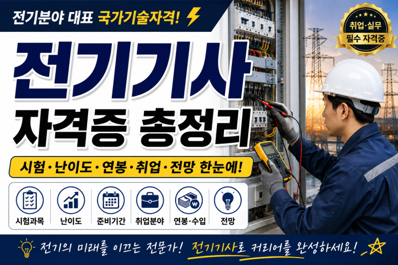 전기기사 자격증 총정리｜응시자격·시험과목·난이도·취업·연봉·전망