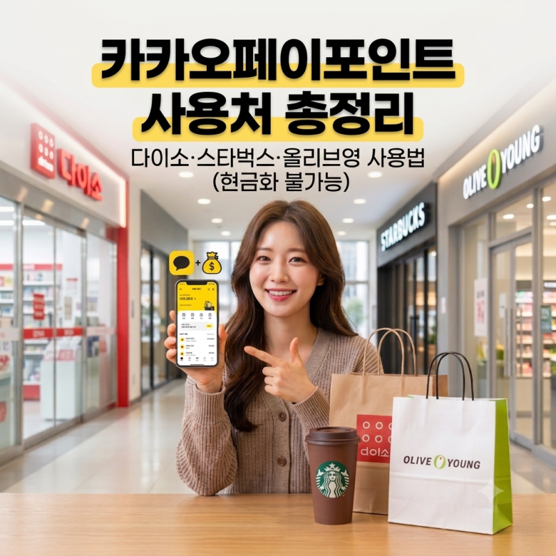 카카오페이 포인트 사용처 총정리｜다이소·스타벅스·올리브영 사용 가능할까?