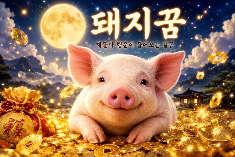 돼지꿈, 돼지보는꿈, 돼지안는꿈, 솔화신당 꿈해몽