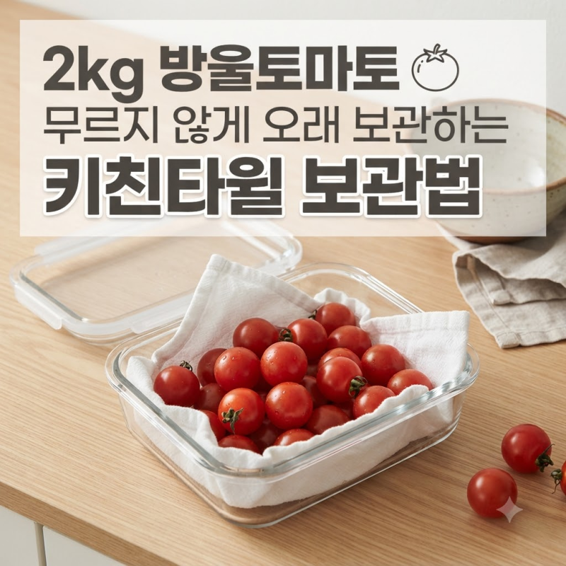 대추방울토마토 2kg 무르지 않고 오래 먹는 키친타올 보관법