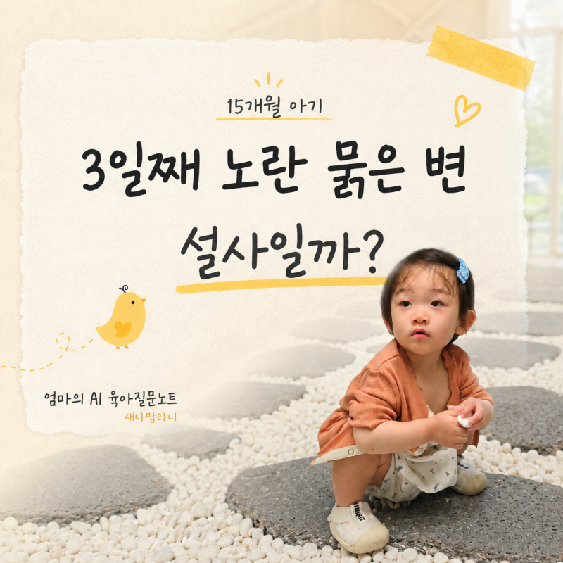 15개월 아기 노란 묽은 변을 보는 이유｜3일 동안 하루 1~3회, 설사일까?