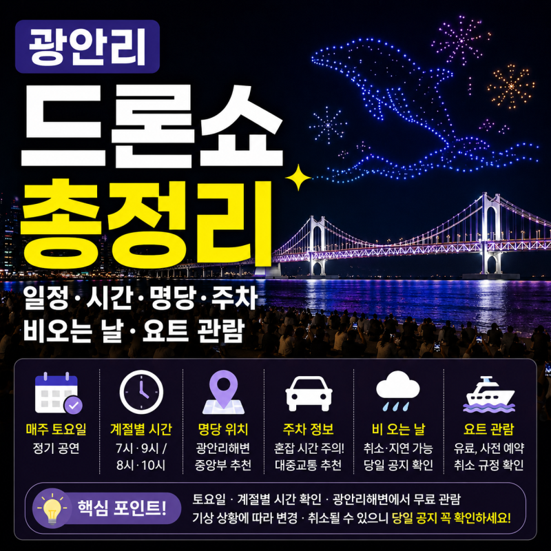 광안리 드론쇼 일정·시간·명당·주차·비 오는 날·요트 관람 총정리