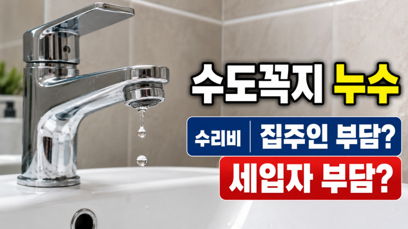 수도꼭지 누수 수리비 집주인 부담일까? 패킹·카트리지·수전 본체 고장 구분법