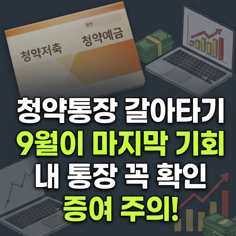 청약통장 갈아타기 "9월이 마지막 기회" (통장 꼭 확인 증여 주의! 청약저축, 청약예금, 청약....