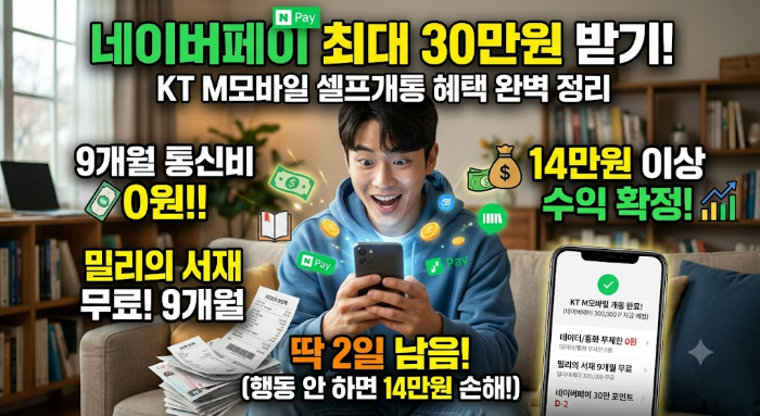 네이버페이 30만원 받기...KT M모바일 셀프개통 혜택 완벽 정리