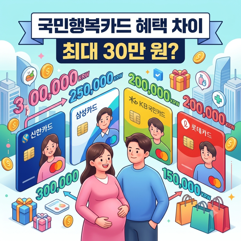 국민행복카드 카드사별 혜택 비교 아무 카드사나 발급하면 30만 원 손해? (+신한 삼성 KB 롯데)