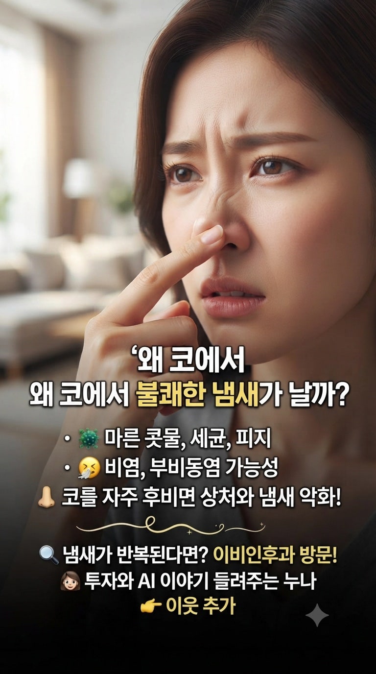 콧속을 만지고 냄새를 맡았을 때 불쾌한 냄새가 나는 이유, 그냥 코딱지 때문일까요?