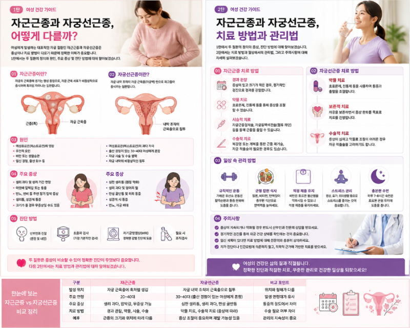 자궁근종과 자궁선긍종 차이점