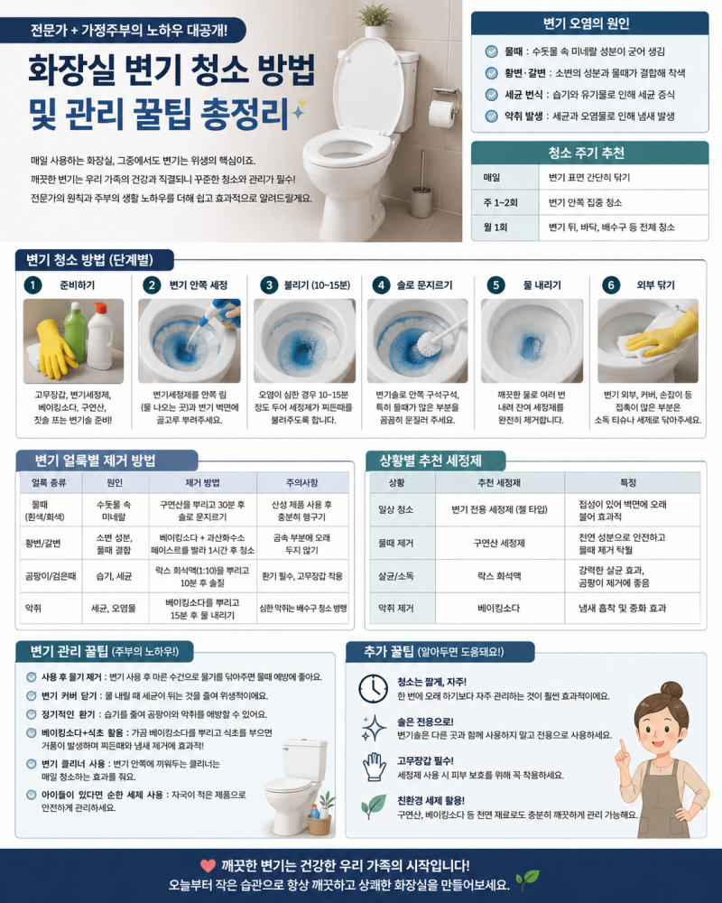 화장실 변기 청소 및 관리 꿀팁!!