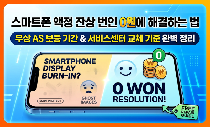 스마트폰 액정 잔상 번인 무상 AS 수리 기준: 보증기간 및 판정 조건 총정리