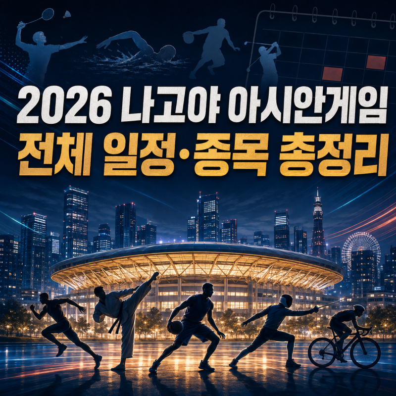 2026 나고야 아시안게임 전체 일정·종목｜개막일과 경기 시작일 총정리
