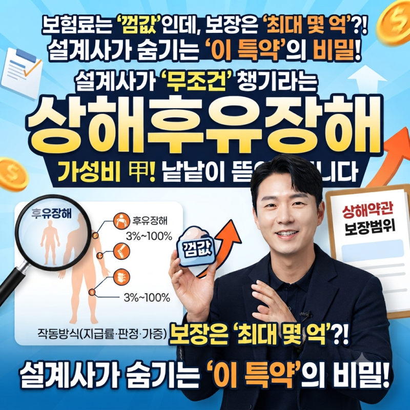 보험 전문가들이 "이것부터 넣으라"는 특약, 상해후유장해 — 약관으로 뜯어본 '가성비 甲'의....