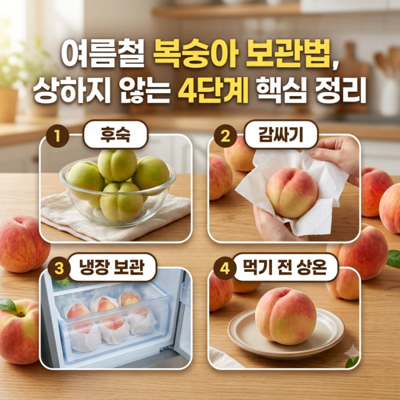 여름철 복숭아 보관법, 상하지 않는 4단계 핵심 정리
