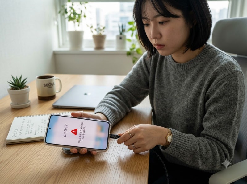 핸드폰 충전단자 물기 감지 안 없어질 때 해결 방법