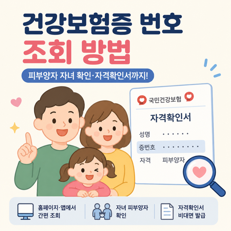 2026 건강보험증 번호 조회 방법｜피부양자 자녀 확인·자격확인서까지