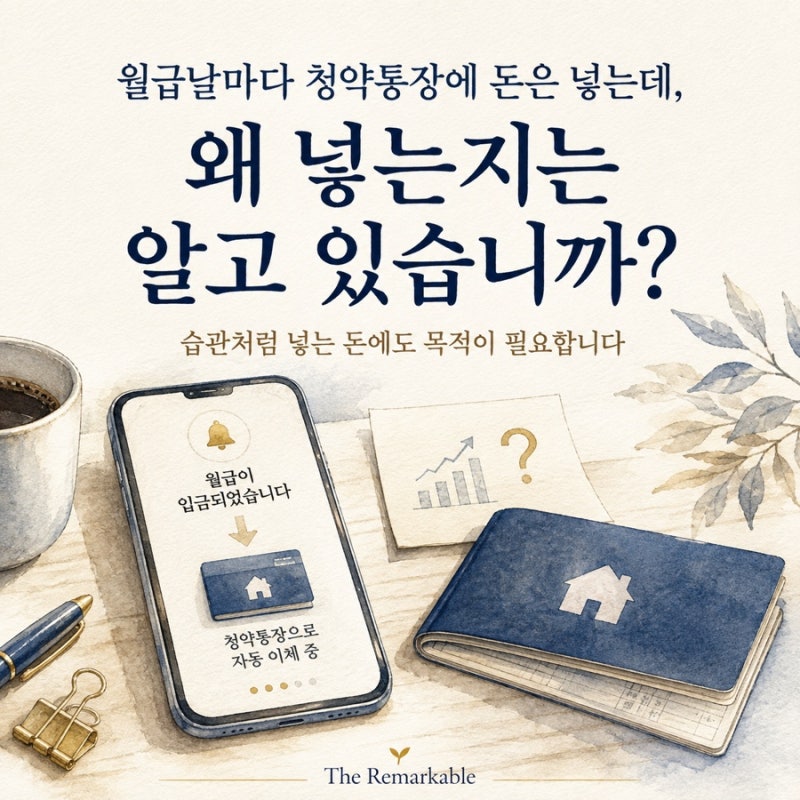 월급날마다 청약통장에 돈은 넣는데, 왜 넣는지는 알고 있습니까?