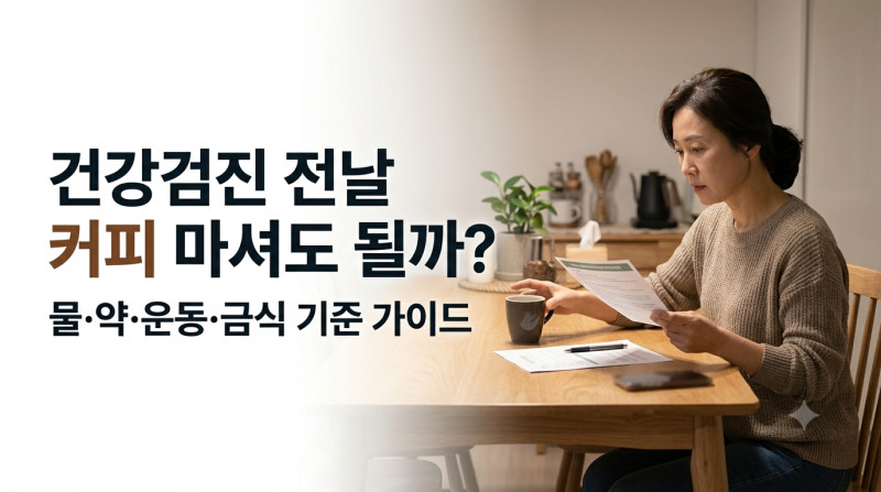 건강검진 전날 커피 마셔도 될까? 물·약·운동·금식 기준 가이드
