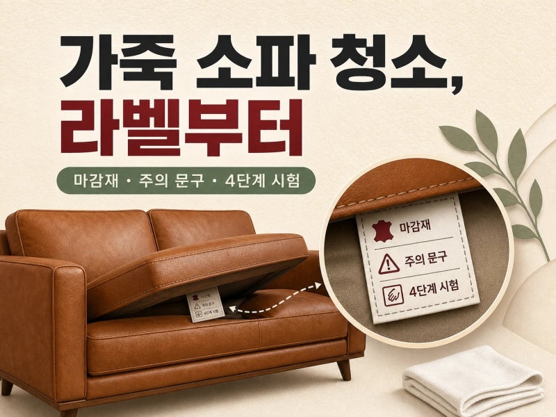 물걸레로 닦아도 되나? 가죽 쇼파 청소, 소파에 붙은 취급 표시를 알아보자