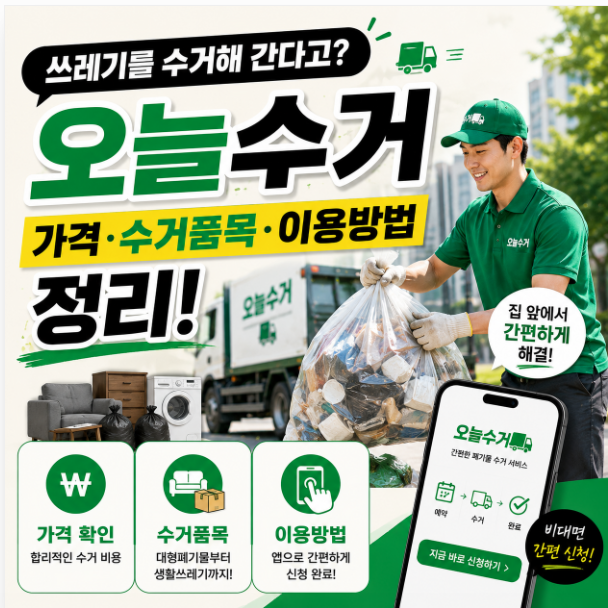 쓰레기를 수거해 간다고? 오늘수거 가격·수거품목·이용방법 정리