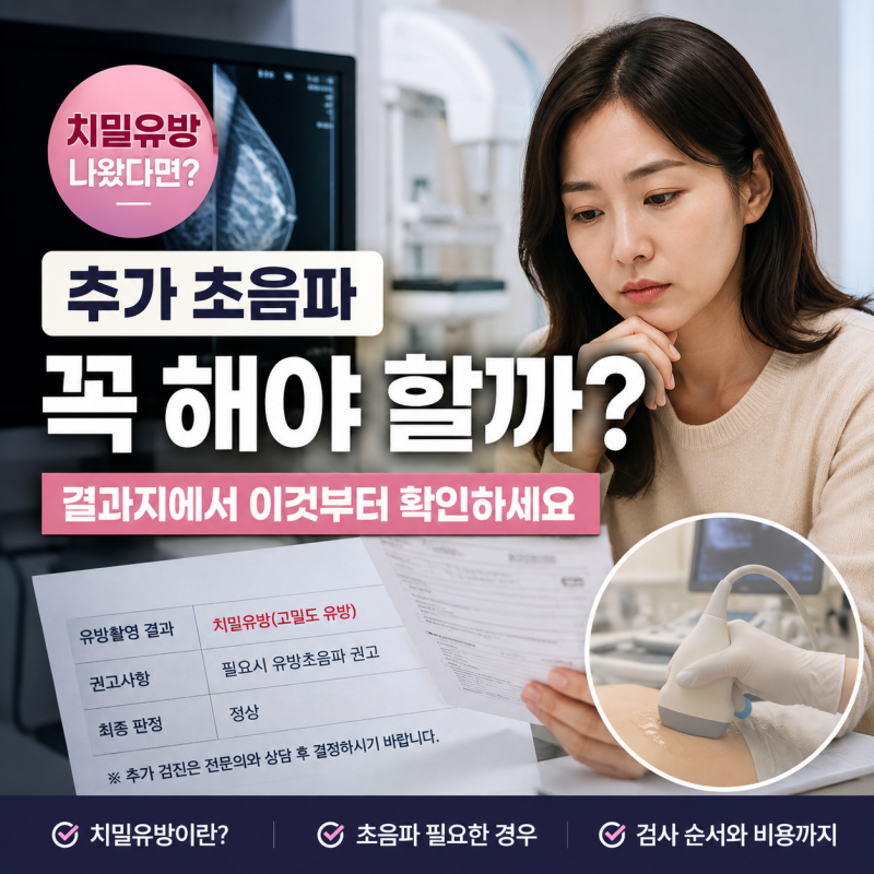 건강검진 유방촬영 치밀유방 나왔을 때｜추가 초음파 꼭 해야 할까?