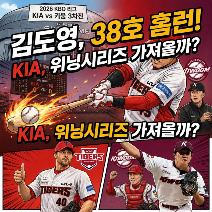 2026년 8월 23일 KIA 키움 3차전 분석｜네일 vs 전준표, <b>김도영 38호 홈런</b>....