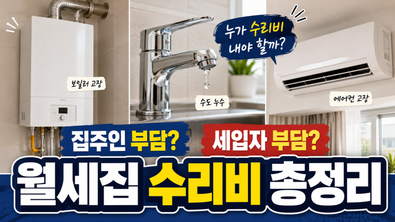 월세집 수리비 총정리, 집주인이 부담하는 항목 10가지