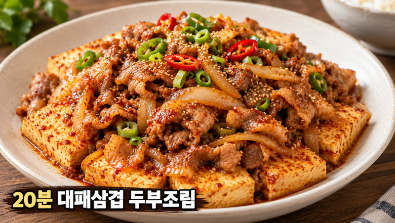 대패삼겹 두부조림 만드는 법, 두부 안 부서지고 양념 자작하게 만드는 20분 집밥