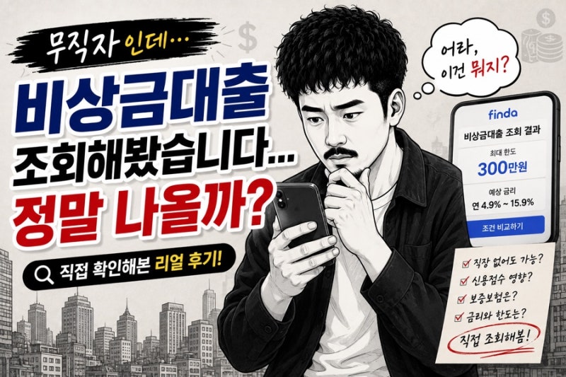 무직자 비상금대출 가능할까?｜2026년 조건·한도 직접 확인