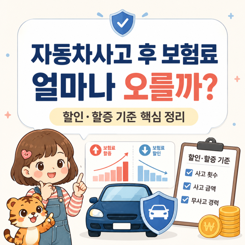 자동차사고 보험료 할증 얼마나 될까?｜대인·대물 사고점수와 저과실 50% 미만 기준