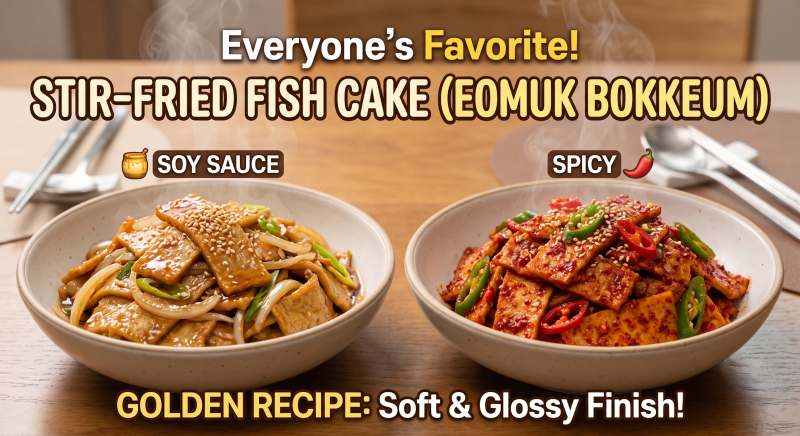 Stir-Fried Fish Cake (Eomuk Bokkeum) - Golden Recipe for Soy Sauce & Spicy Versions