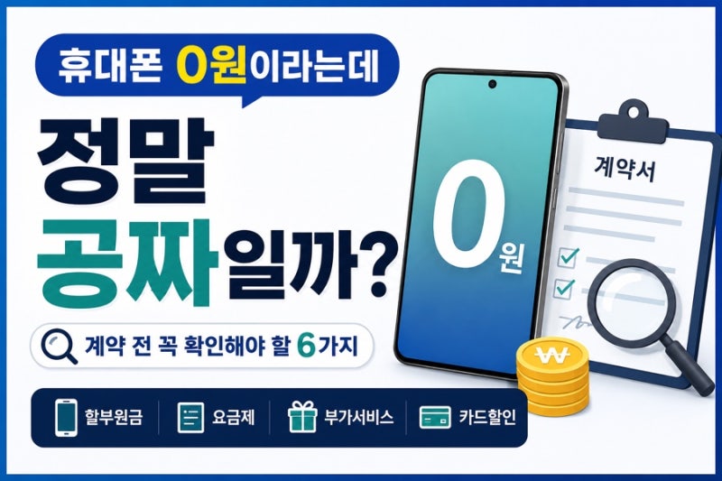 휴대폰 0원이라는데 정말 공짜일까? 계약 전 꼭 확인해야 할 6가지