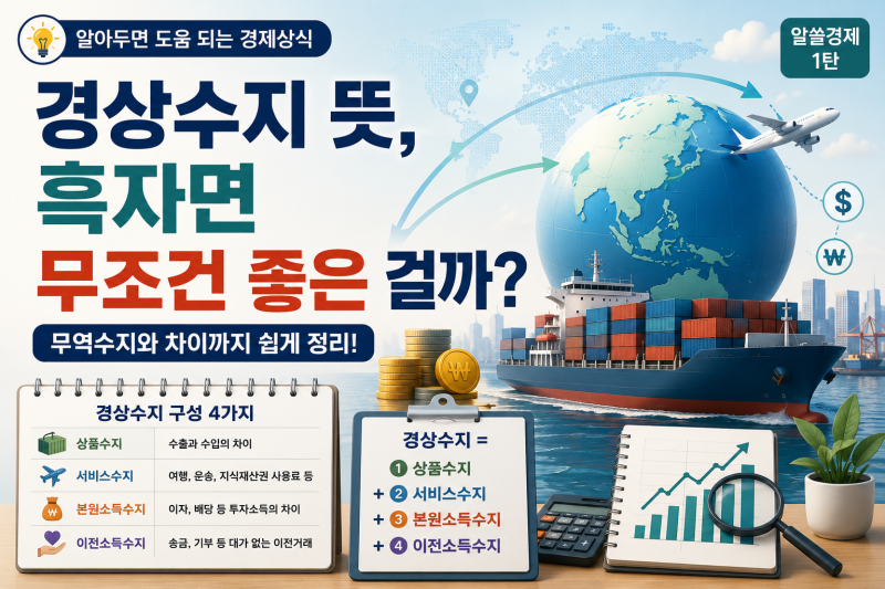 경상수지 뜻, 흑자면 무조건 좋은 걸까? 무역수지와 차이까지 쉽게 정리