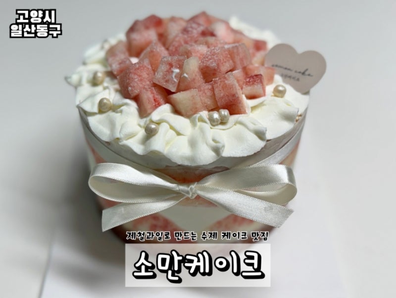 일산 케이크맛집 소만케이크 복숭아 케이크 생과일 케익
