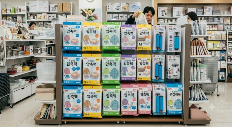 다이소 압축팩 추천, 겨울옷·이불 진공 압축 보관하는 법