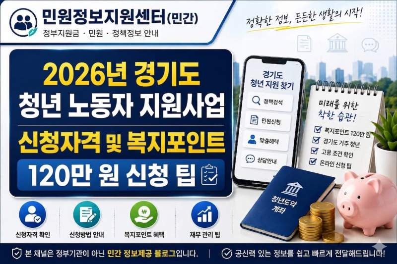 [청년노동자지원사업] 2026년 경기도 청년 노동자 지원사업 신청자격 및 복지포인트 120만 원 ....