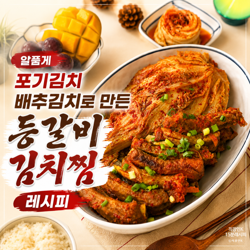 알품게 포기김치 배추김치로 만든 등갈비 김치찜 레시피