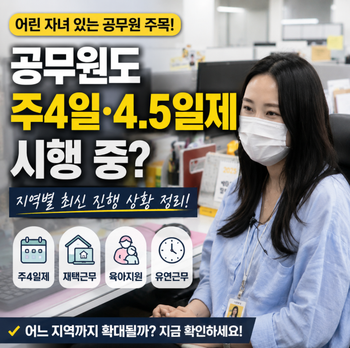 같은 공무원인데 근무시간이 다르다? 지역별 육아형 주4일제·4.5일제 진행 상황