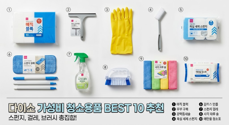 다이소 청소 용품 Best 10, 가성비 끝판왕만 모았습니다