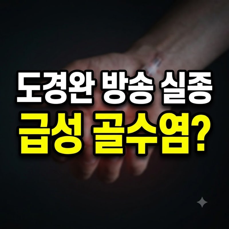 도경완이 방송에서 갑자기 사라졌던 진짜 이유, 알고 보니 급성 골수염?
