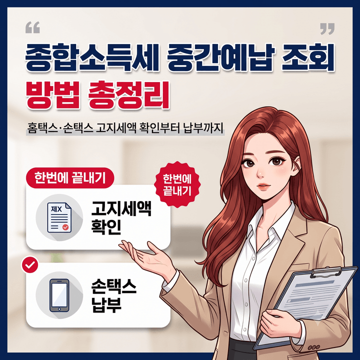 종합소득세 중간예납 조회 방법 총정리, 홈택스·손택스에서 고지세액 확인하고 납부까지 한....