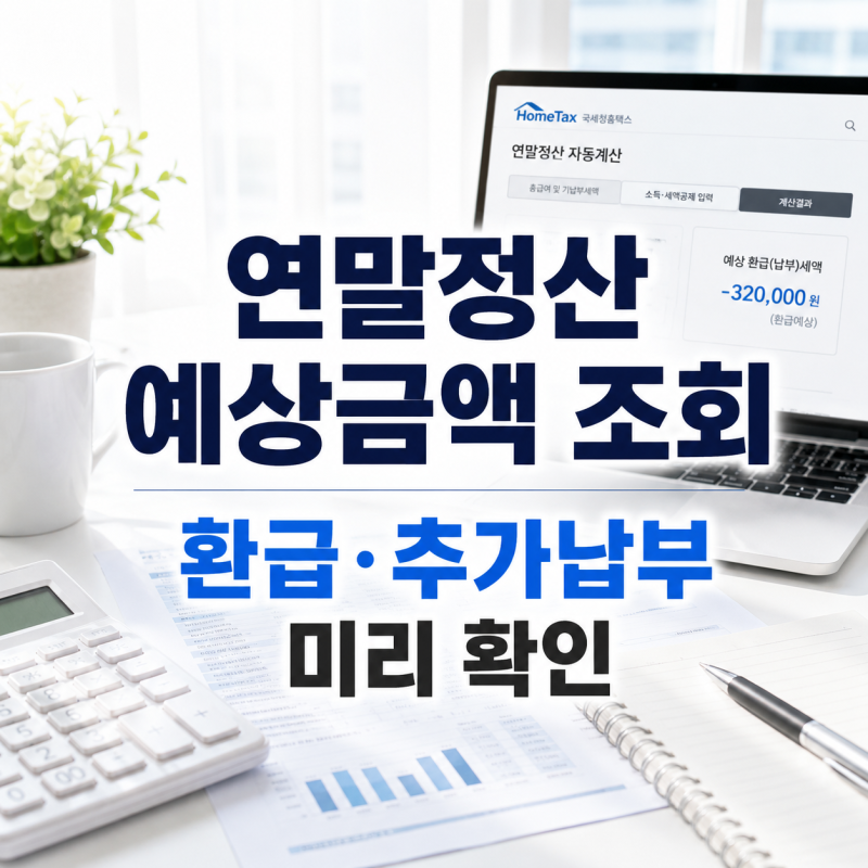 환급인지 추가납부인지 미리 봅니다｜연말정산 예상금액 조회, 홈택스 확인 순서