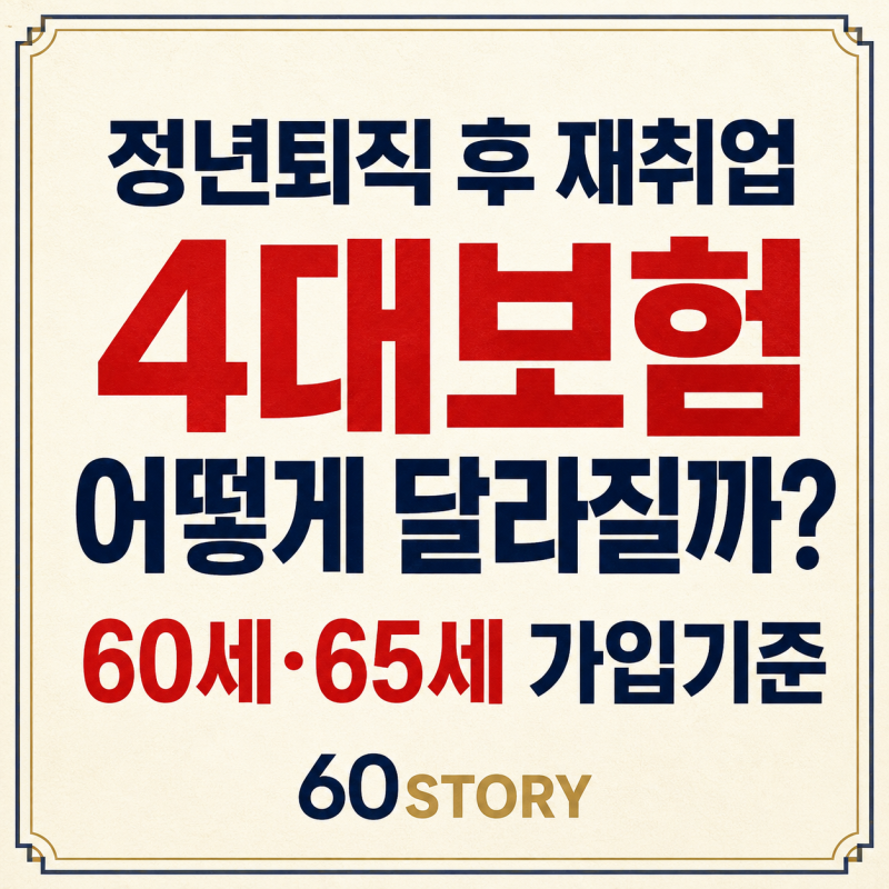 정년퇴직 후 재취업하면 4대보험은? : 국민연금·건강보험·고용보험·산재보험 가입기준(2026....